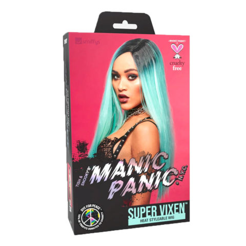 Manic Panic Sea Nymph Super Vixen Perücke - pastellmintgrüne Perücke mit schwarzem Ansatz