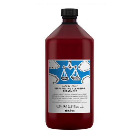 Davines Naturaltech Rebalancing Cleansing Treatment 1000ml - Reinigungsflüssigkeitsbehandlung für fettige Kopfhaut