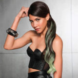 Hairdo Schweif Color Splash Dark Chocolate / Light Green 58cm - hellgrüner Schweif auf mittelbraun