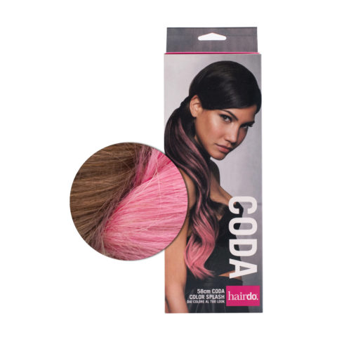 Hairdo Pferdeschwanz Color Splash Buttered Toast / Pink 58 cm - Rosa Pferdeschwanz auf Dunkelblond