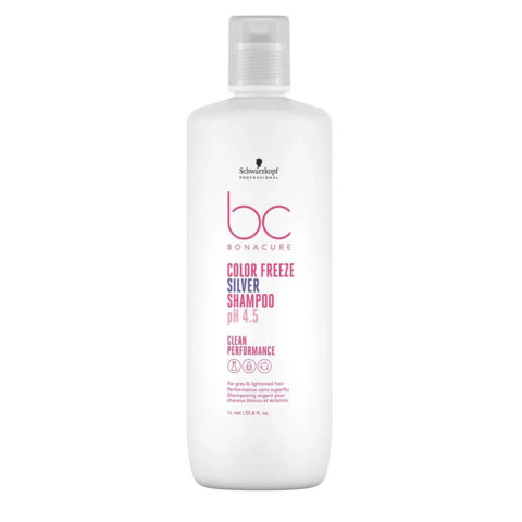 Schwarzkopf BC Bonacure Color Freeze Silver Shampoo pH 4.5 1000ml -  pigmentiertes Shampoo für kühle Farbtöne