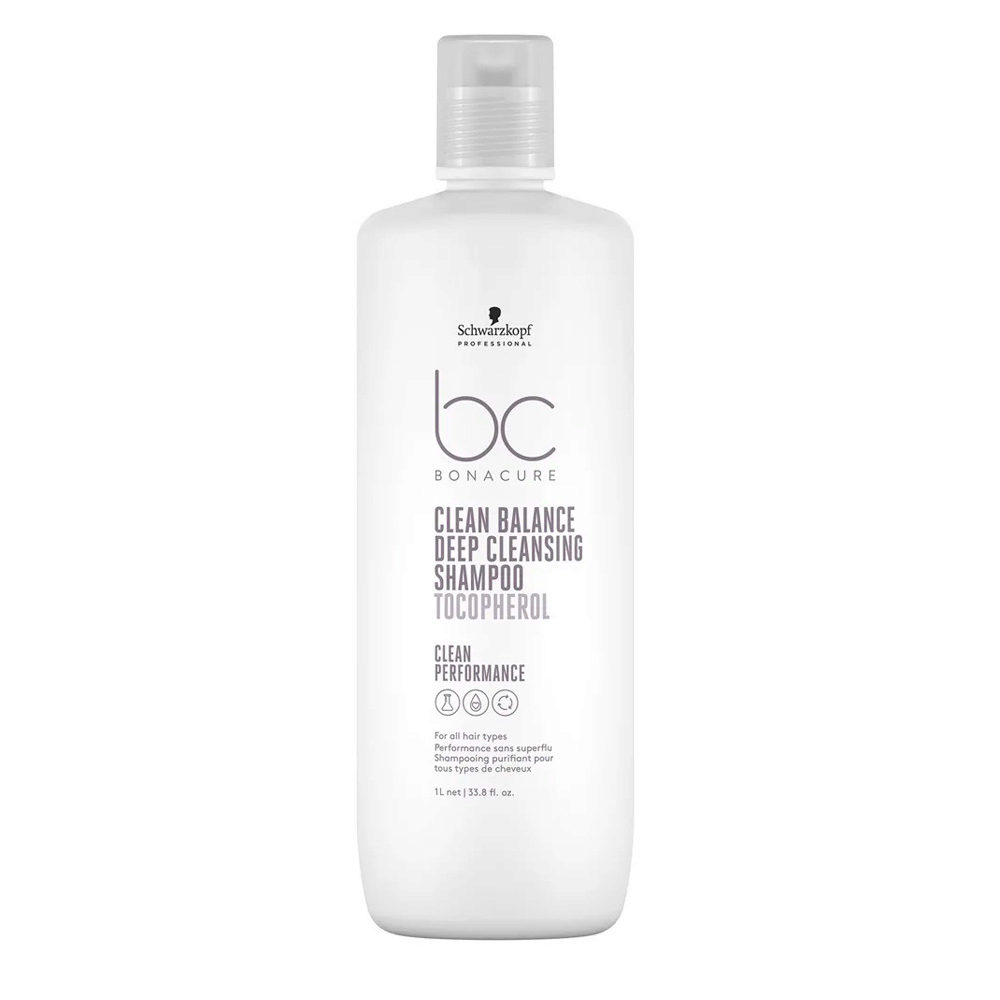 Schwarzkopf BC Bonacure Clean Balance Deep Cleansing Shampoo Tecopherol 1000ml - Tiefenreinigendes Shampoo