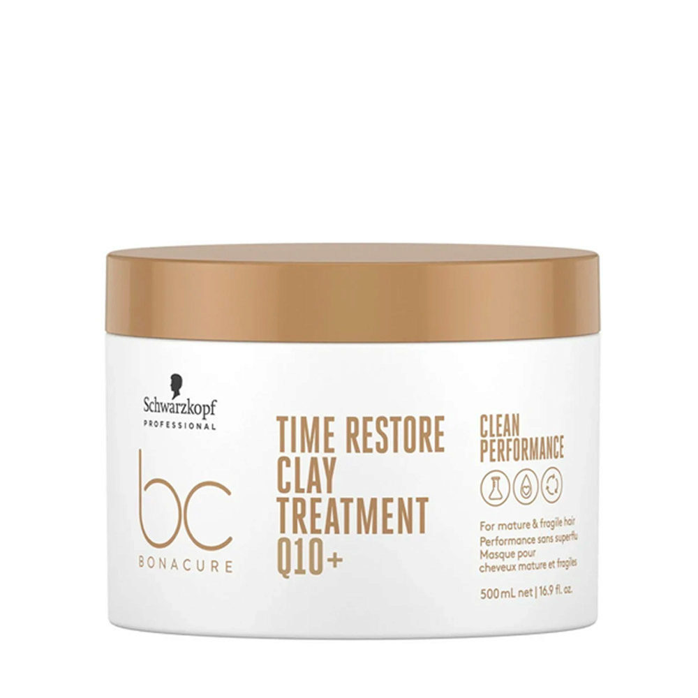Schwarzkopf BC Bonacure Time Restore Clay Treatment Q10+ 500ml - Maske für reifes Haar