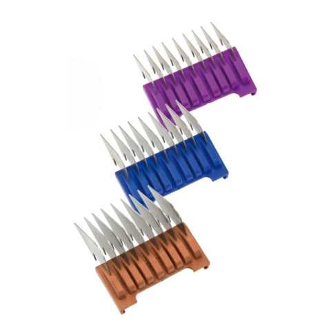Wahl Pro Pet/ Moser Annimalline Stainless Steel Slide-On Attachement Combs 6/10/13 mm - 3 Edelstahl Aufschiebekaemme