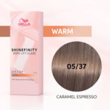 Wella Shinefinity Caramel Espresso 05/37 Hellbraun Golden Sand 60ml – demi-permanente Farbe