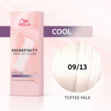 Wella Shinefinity Toffee Milk 09/13 Helles Asche-Goldblond 60ml – demi-permanente Farbe