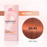 Wella Shinefinity Hot Chili 05/43 Goldenes Kupferbraun 60 ml – demi-permanente Farbe