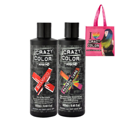 Crazy Color Shampoo Red 250ml Deep Conditioner für gefärbtes Haar 250ml + Shopper als Geschenk