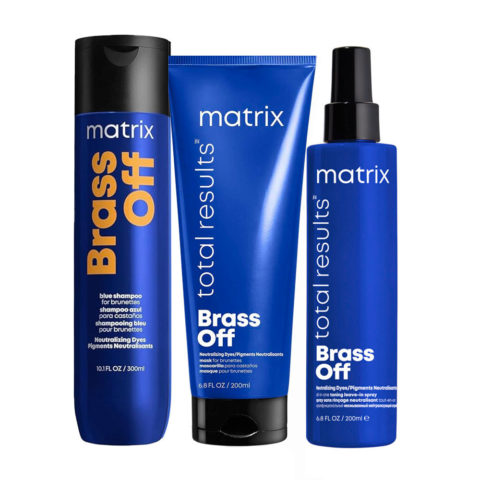 Matrix Haircare Brass Off Shampoo 300ml Mask 200ml Toning Spray 200ml