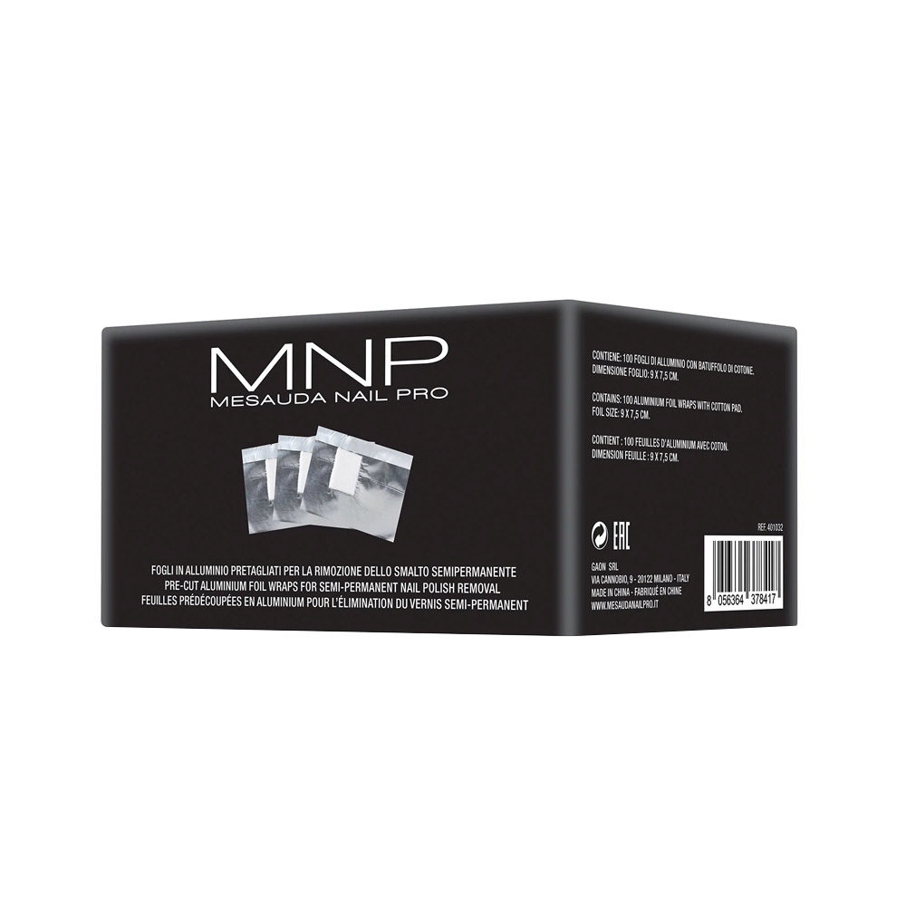 Mesauda MNP Fogli Rimozione 100 fogli - Aluminiumfolien  zum Entfernen vom Nagellack