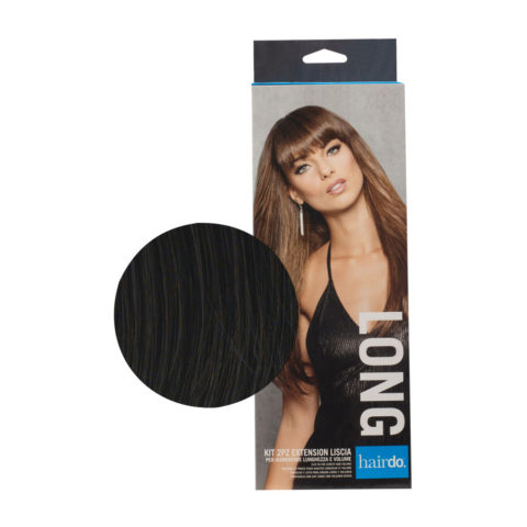 Hairdo Extension Glatt Dunkelbraun 2x51cm - Haarverlängerung