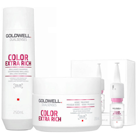 Dualsenses Color Extra Rich Brilliance Shampoo 250ml Mask 200ml Serum 12x18ml thick and coloured hair