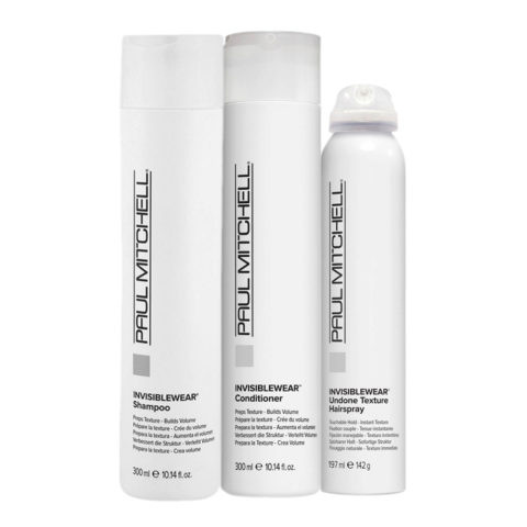Invisiblewear Shampoo 300ml Conditioner 300ml Undone Texture Hairspray 197ml