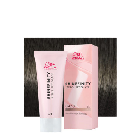 Wella Shinefinity Natural Base 04/0 Mittelwarmes Naturbraun 60 ml – demi-permanente Farbe