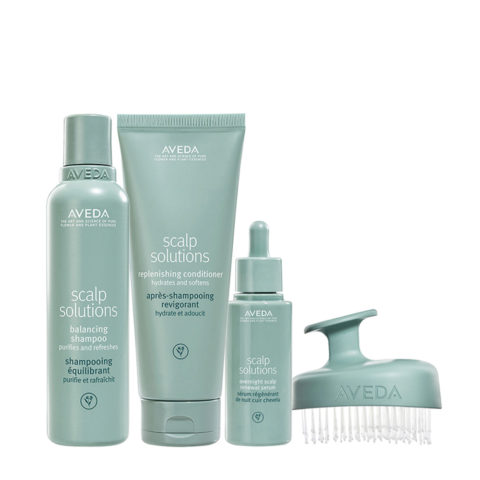 Aveda Scalp Solutions Shampoo 200ml Conditioner 200ml Overnight Serum 50ml Exfoliating Scalp Massager