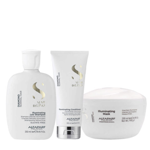 Alfaparf Milano Semi Di Lino Diamond Shampoo 250ml Conditioner 200ml Mask 200ml