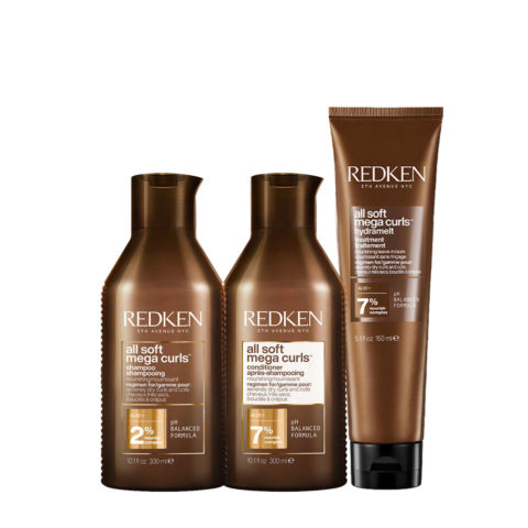 Redken All Soft Mega Curls Shampoo 300ml Conditioner 300ml Hydramelt 150ml