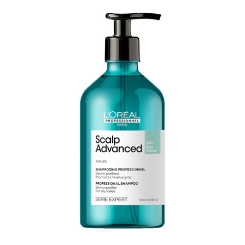 L'Oreal Professionnel Paris Scalp Advanced Anti-Oiliness Shampoo 500ml - Sebum-regulierendes Shampoo