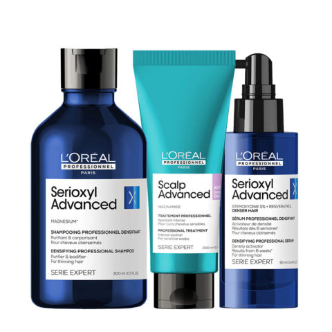 L'Oreal Professionnel Serioxyl Advanced Shampoo300ml Anti-Discomfort Soother200ml Serioxyl Advanced Serum90ml