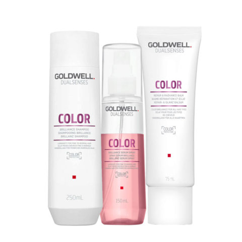 Goldwell Dualsenses Color Brilliance Shampoo 250ml Serum Spray 150ml Repair & Radiance Balm 75ml
