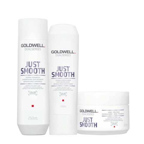 Dualsenses Just Smooth Taming Shampoo 250ml Conditioner 200ml 60Sec Treatment 200ml