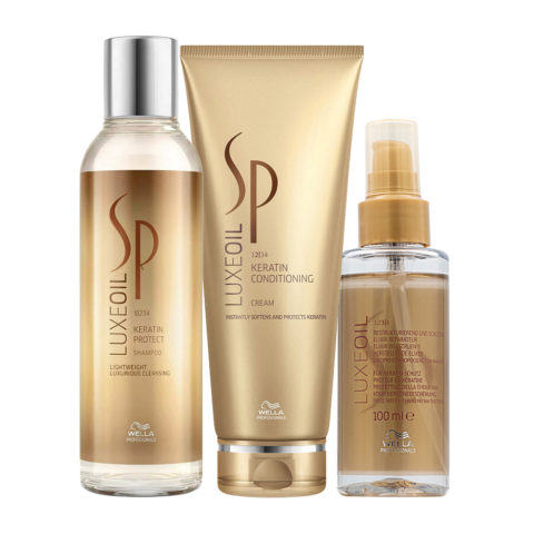 Wella SP Luxe Oil Keratine Protect Shampoo 200ml Conditioning Cream 200ml Elixir 100ml