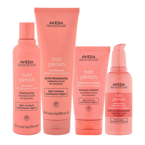 Aveda Nutri Plenish Light Moisture Shampoo 250ml Conditioner 250ml Masque 150ml Serum 100ml