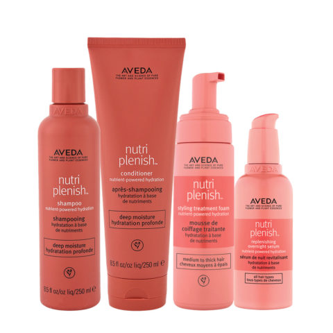 Aveda Nutri Plenish Deep Moisture Shampoo 250ml Conditioner 250ml Foam 200ml Serum 100ml