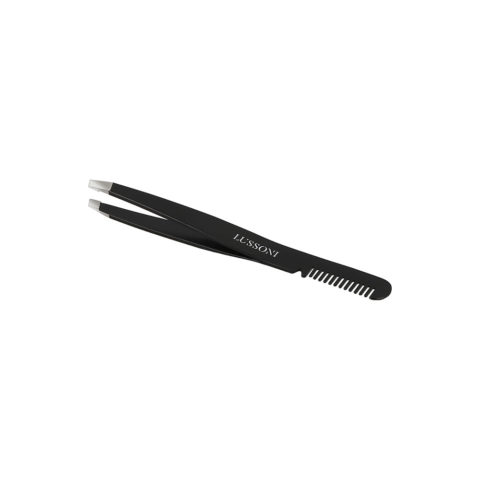 Make Up Slant Tweezers With Comb 9.9cm - Augenbrauenpinzette mit Kamm