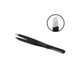 Lussoni Make Up Slant Tweezers With Comb 9.9cm - Augenbrauenpinzette mit Kamm