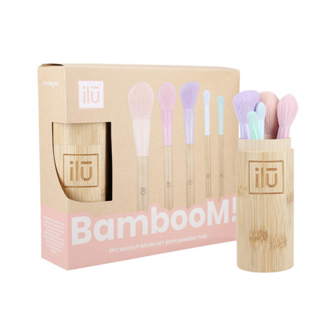 Ilū Make Up Bamboom Brush 5pz+Tube Set - Set 5 Pinsel + Behälter