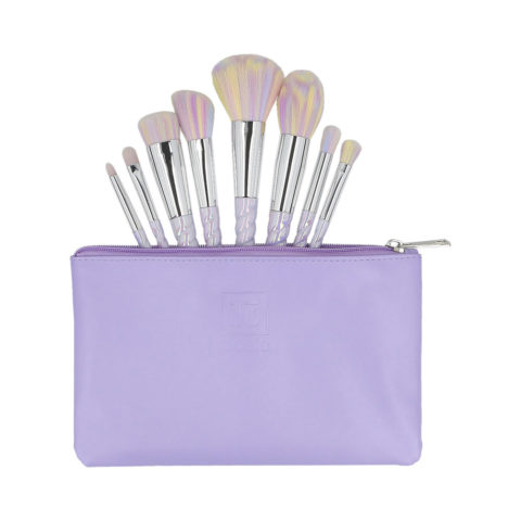 8 Makeup Brushes + Case Set Unicorn Light - Pinselset