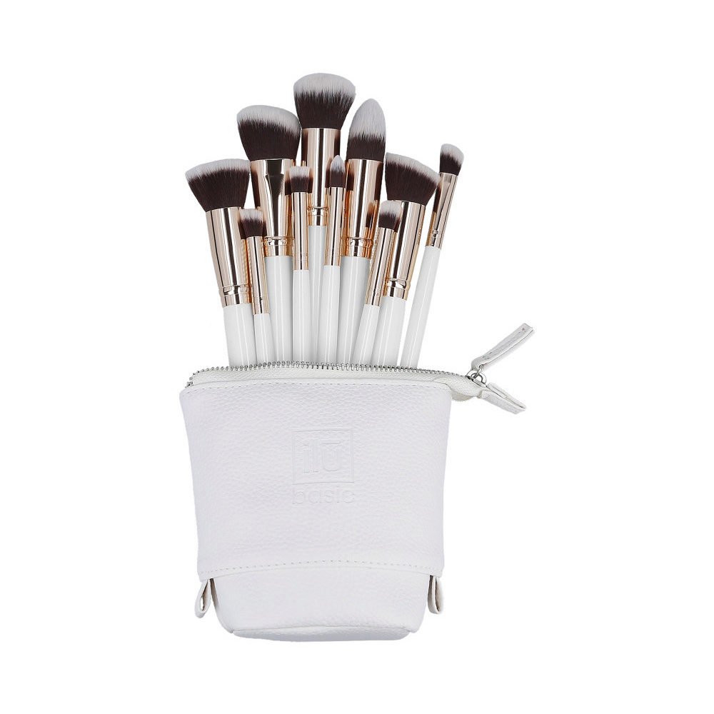 ilū Makeup Basic Brushes 10pz + Case Set White - Pinselset