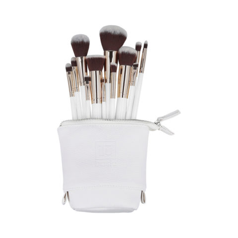 Makeup Basic Brushes 12pz + Case Set White - Pinselset