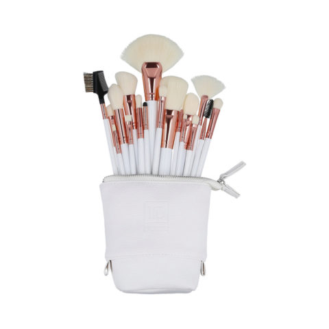 Makeup Basic Brushes 18pz + Case Set White - Pinselset