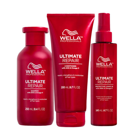 Wella Ultimate Repair Shampoo 250ml Conditioner 200ml Protective Leave-in 140ml