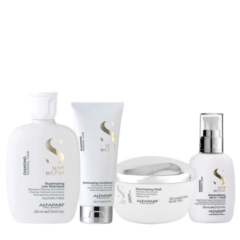 Semi Di Lino Diamond Shampoo250ml Conditioner200ml Mask200ml All-In-1 Fluid 125ml