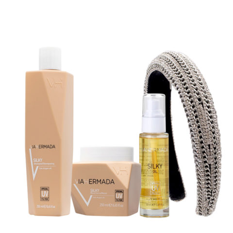 VIAHERMADA Silky Shampoo 250ml Mask 250ml Silky Oil 50ml +Kostenloses Gewölbtes Stirnband