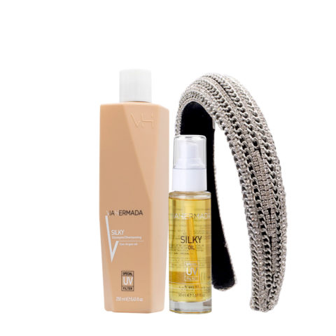 VIAHERMADA Silky Shampoo 250ml Silky Oil 50ml + Kostenloses Gewölbtes Stirnband