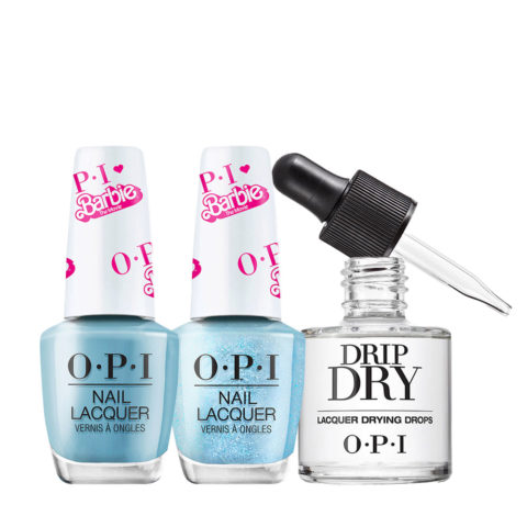 OPI Nail Laquer Barbie Collection NLB021 My Job Is Beach 15ml NLB020 Yay Space 15ml Drying Drops 8ml