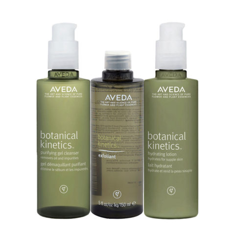 Botanical Kinetics Purifying Gel Cleanser 150ml Exfoliant 150ml Hydrating Lotion 150ml