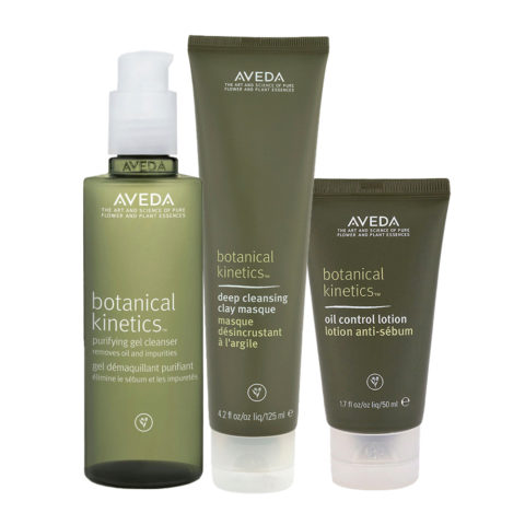 Botanical Kinetics Purifying Gel Cleanser 150ml Deep Cleansing Clay Masque 125ml Oil Control Lotion 50ml