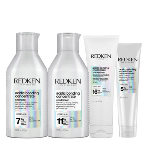 Acidic Bonding Concentrate Shampoo 300ml Conditioner 300ml 5-Min Liquid Mask 250ml Leave-in Treatment 150ml