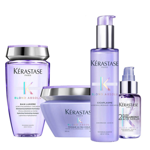 Blond Absolu Bain Lumière 250ml Masque Ultra Violet 200ml Cicaplasme 150ml Serum 2% Hyaluronic Acid 50ml