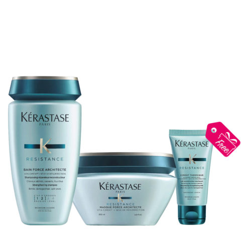 Kerastase Résistance Bain Force Architecte 250ml Masque Force Architecte 200ml + Ciment Thermique 50ml als Geschenk
