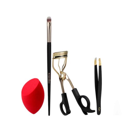 Make Up Sponge Olive Cut Red Concealer 108 Eyelash Curler Tweezers With Case