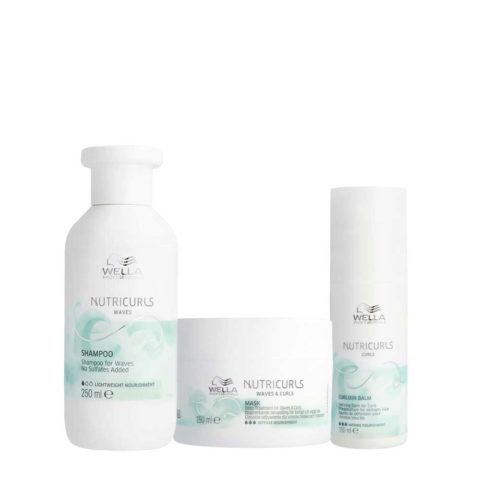 Nutricurls Micellar Shampoo 250ml Waves & Curls Mask 150ml Curlixir Balm 150ml