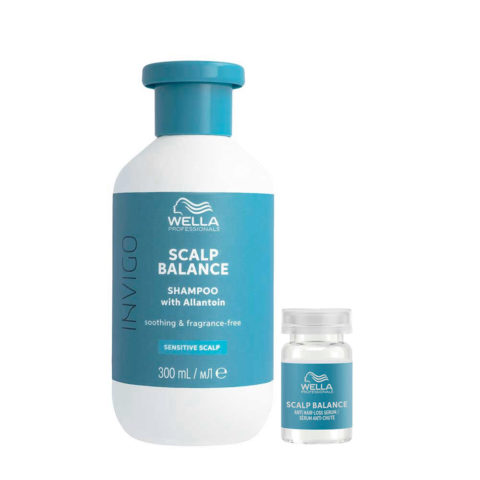 Wella Invigo Scalp Balance Calm Shampoo 300ml Anti-Hair Loss Serum 8x6ml