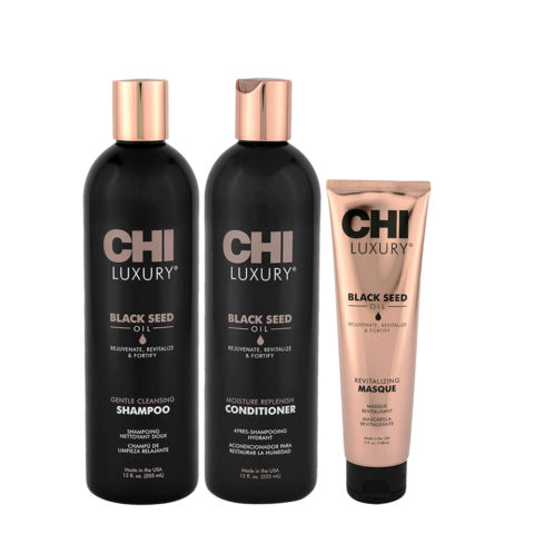 Luxury Black Seed Oil Gentle Cleansing Shampoo 355ml Conditioner 355ml Masque 147ml