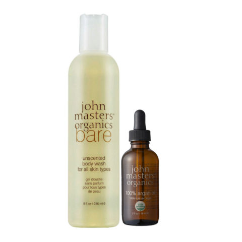 John Masters Organics Bare Unscented Body Wash for All Skin Types 236ml Argan Oil 100% 59ml